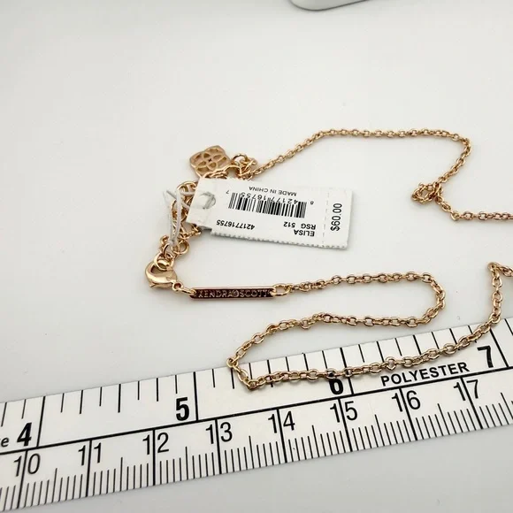 NWT Kendra Scott Gold Chain Necklace with Yellow AB Rhinestone Pendant - Picture 8 of 9